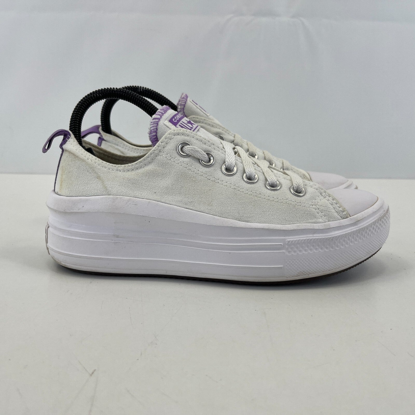 Converse All Star Platform Womens Trainers White & Purple size UK 5 EU 38