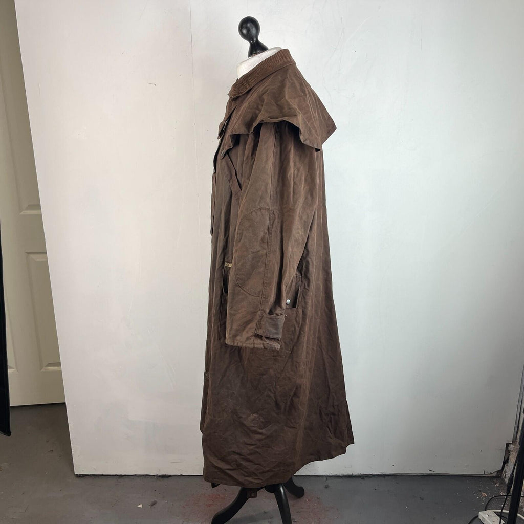 Life Line Cotton Wax Stockmans Riding Coat Jacket in Brown size Large