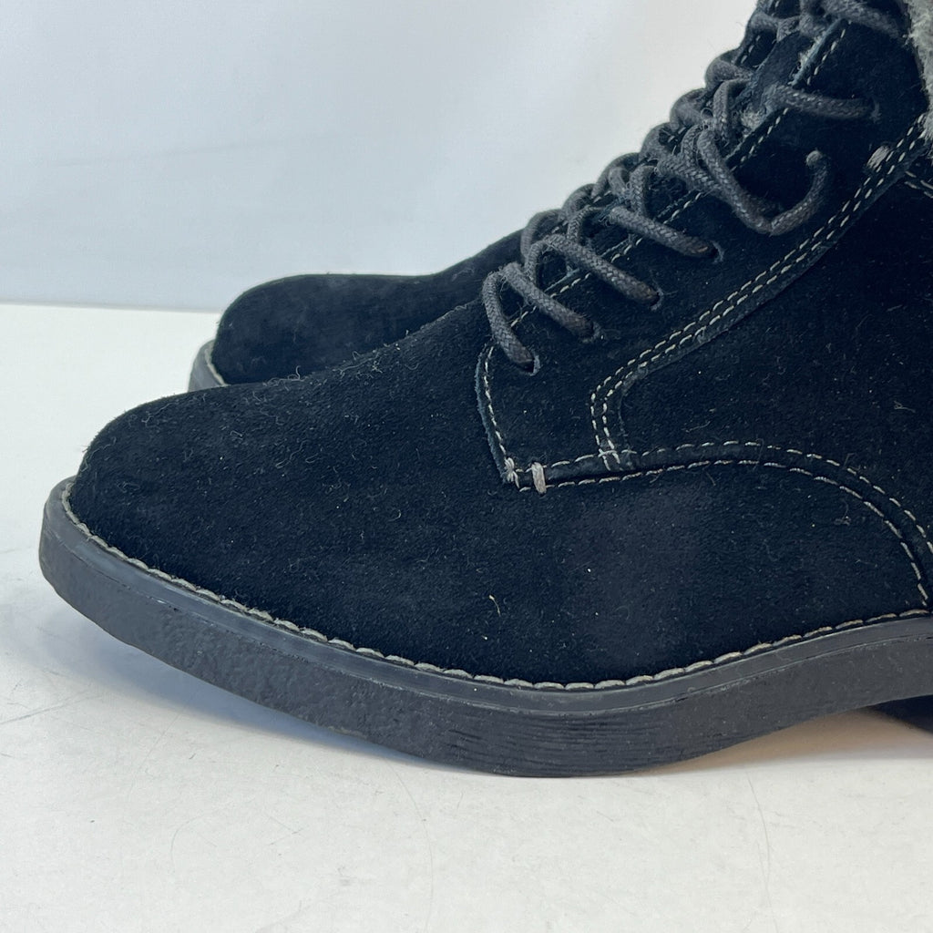 M&S Footglove Wide Fit Suede Leather Ankle Boots w/ Fur Collar UK 5.5 RRP £65.00