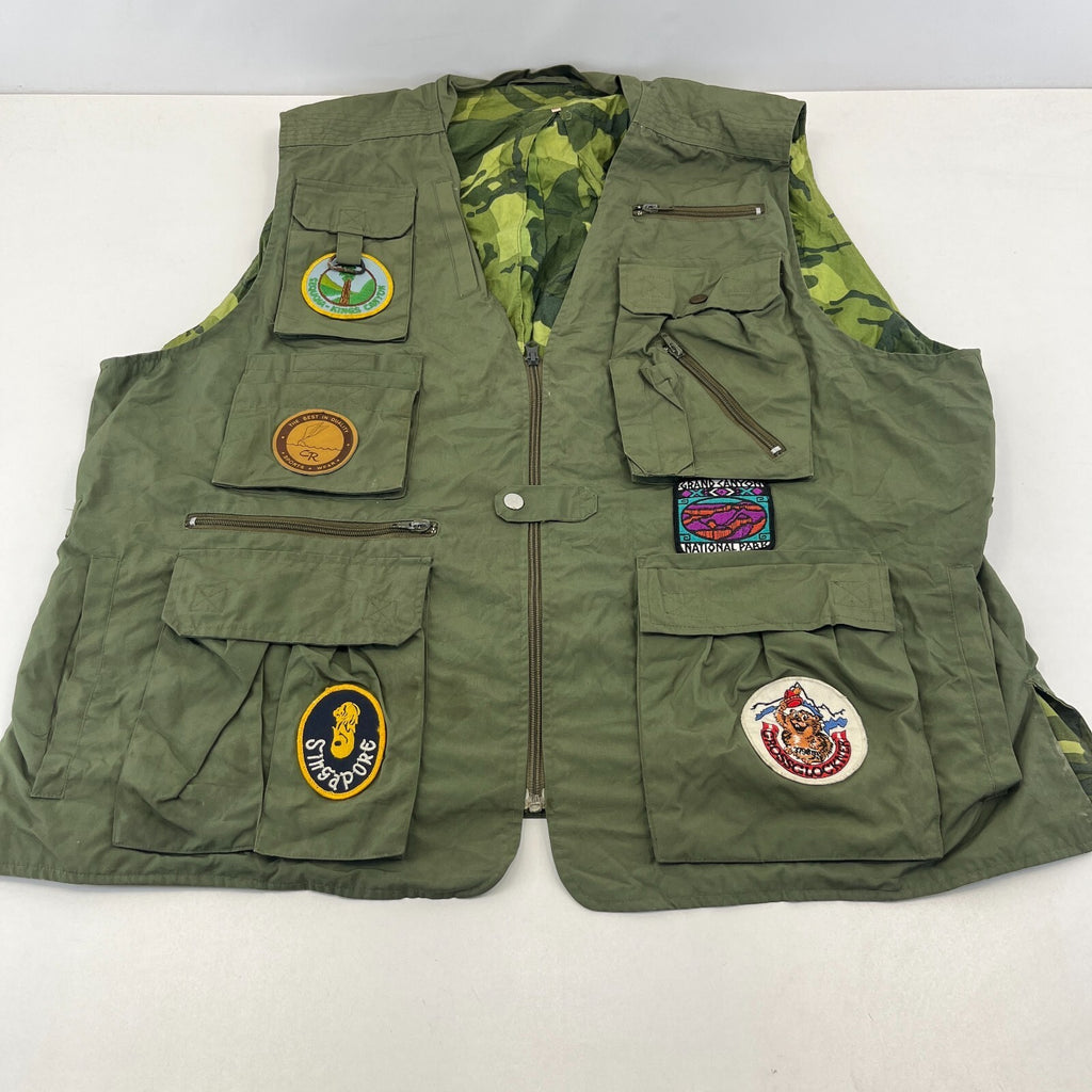 Khaki Green Men's Fishing Vest Gilet Hunting Shooting Multi Pocket size 2XL