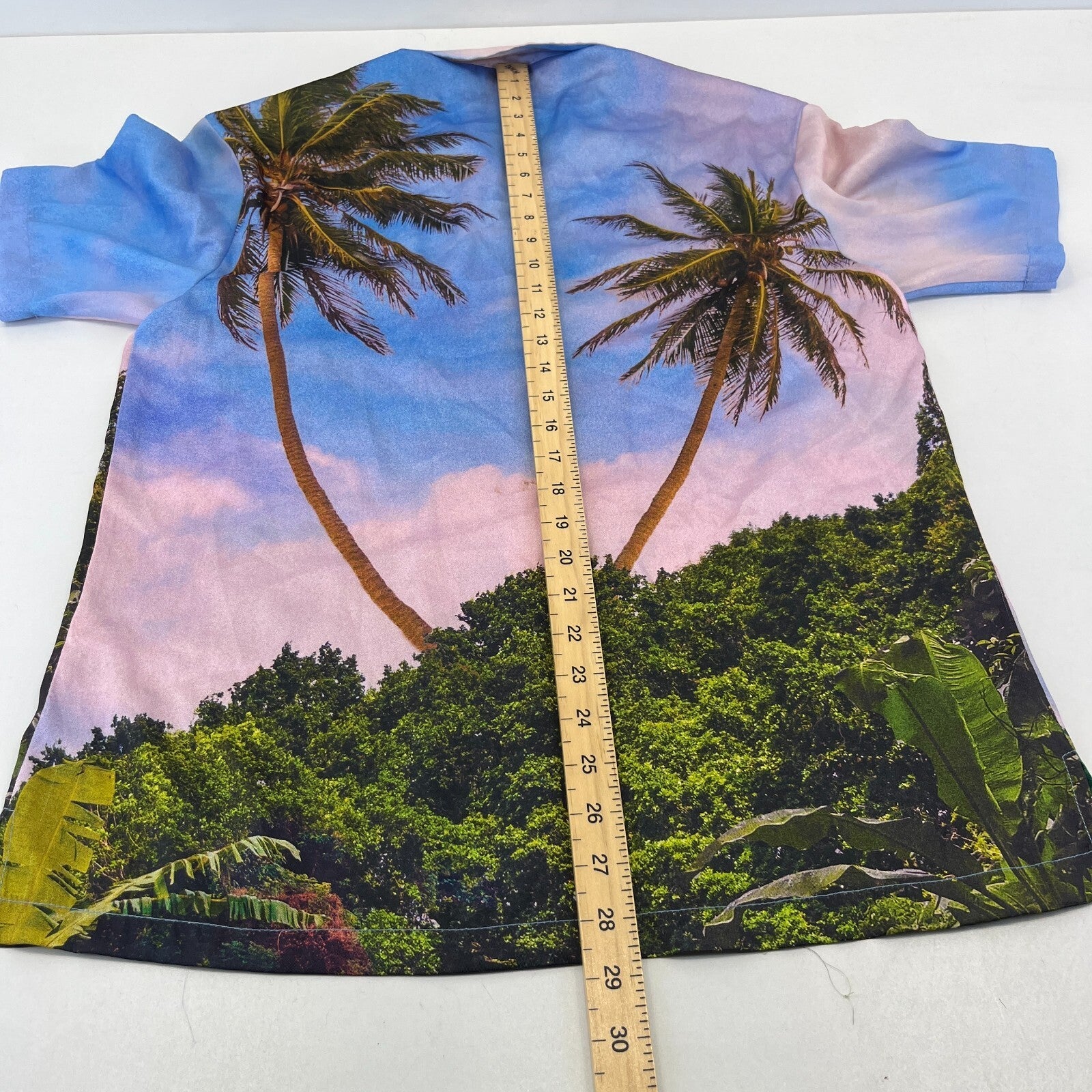 Vintage Hawaiian Holiday Shirt Short Sleeve Summer Blue Green Men's XS