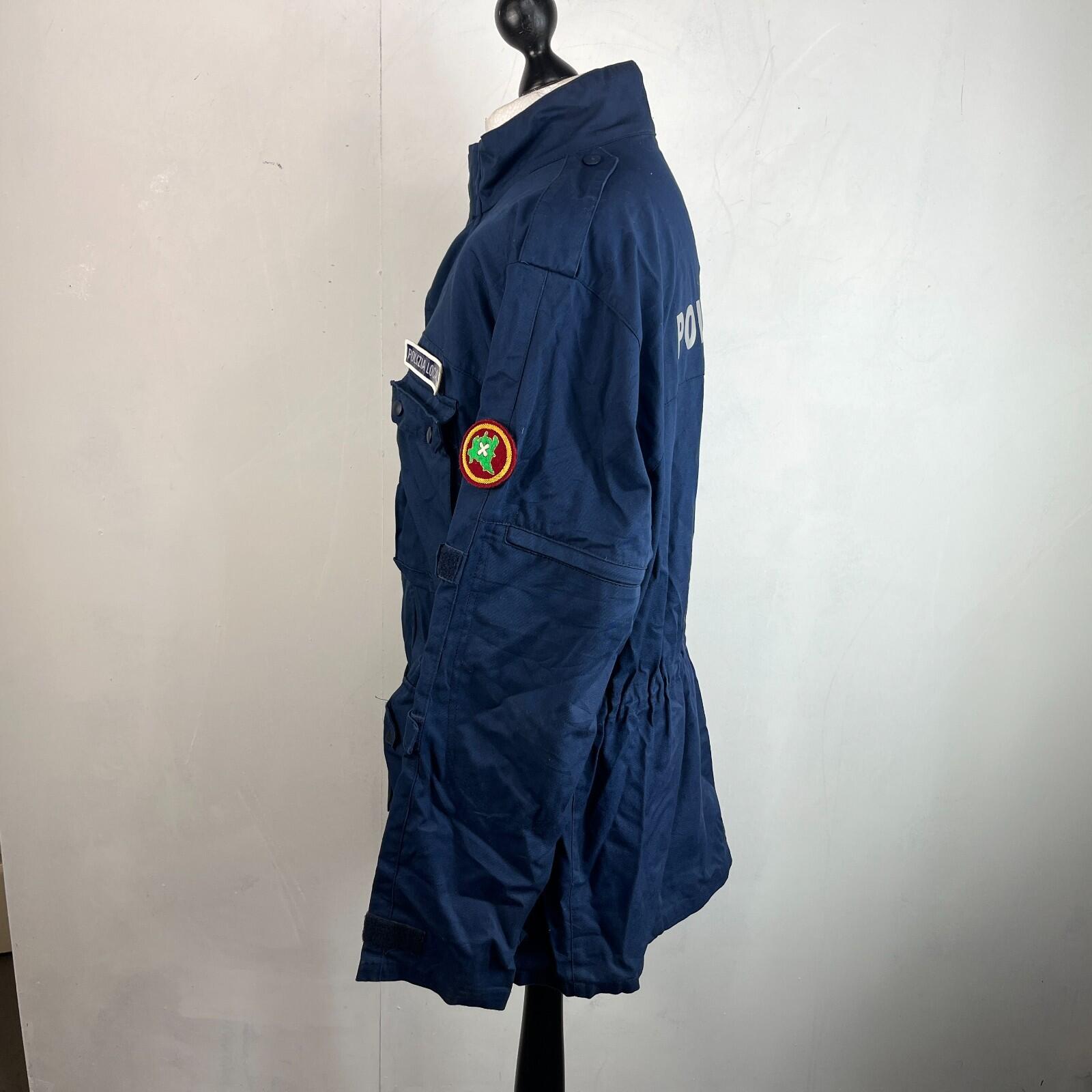 Polizia Locale Milan Police Parka Jacket in Navy Blue with Badges size 2XL
