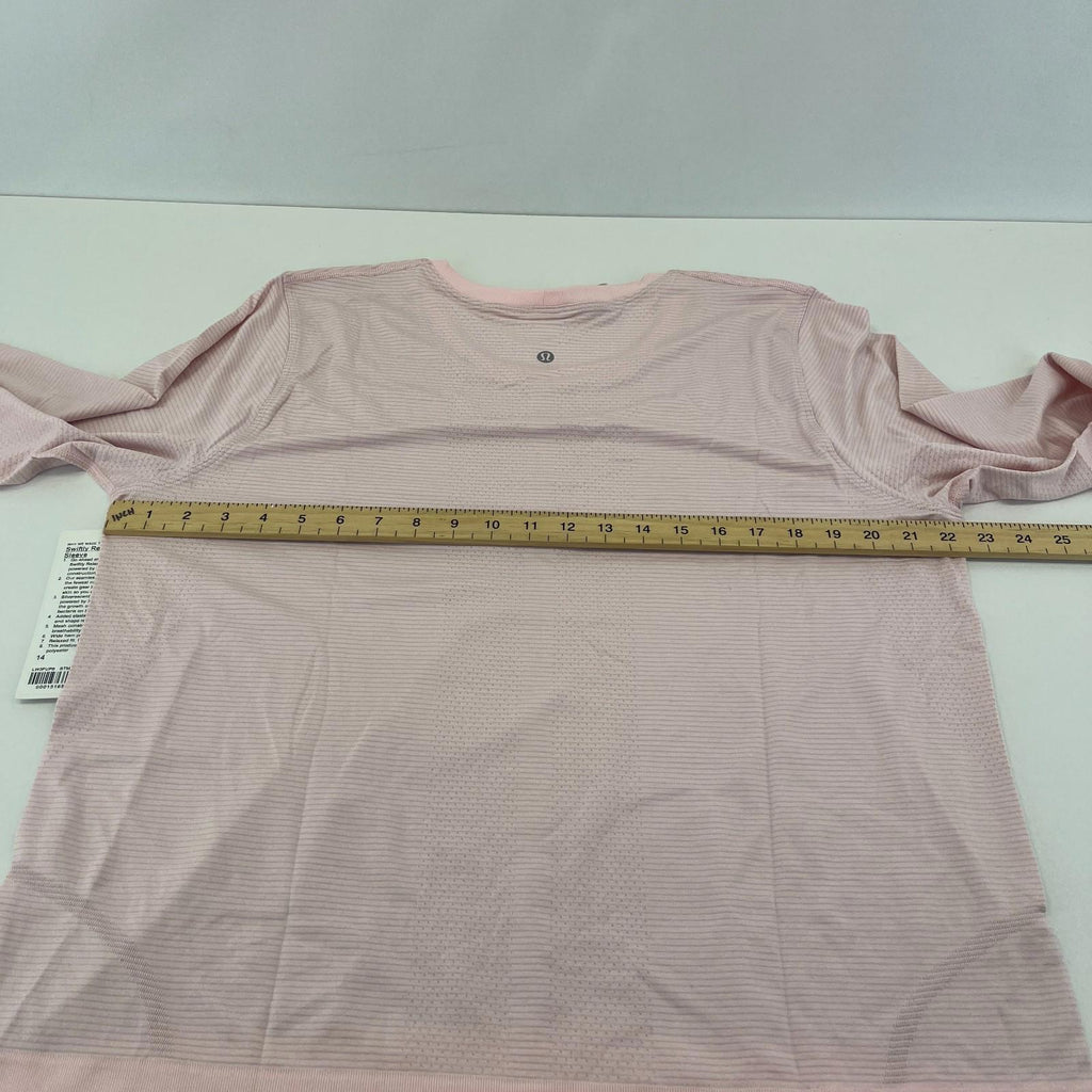Lululemon Swiftly Relaxed Long-Sleeve Shirt in Pink size UK 18 US 14