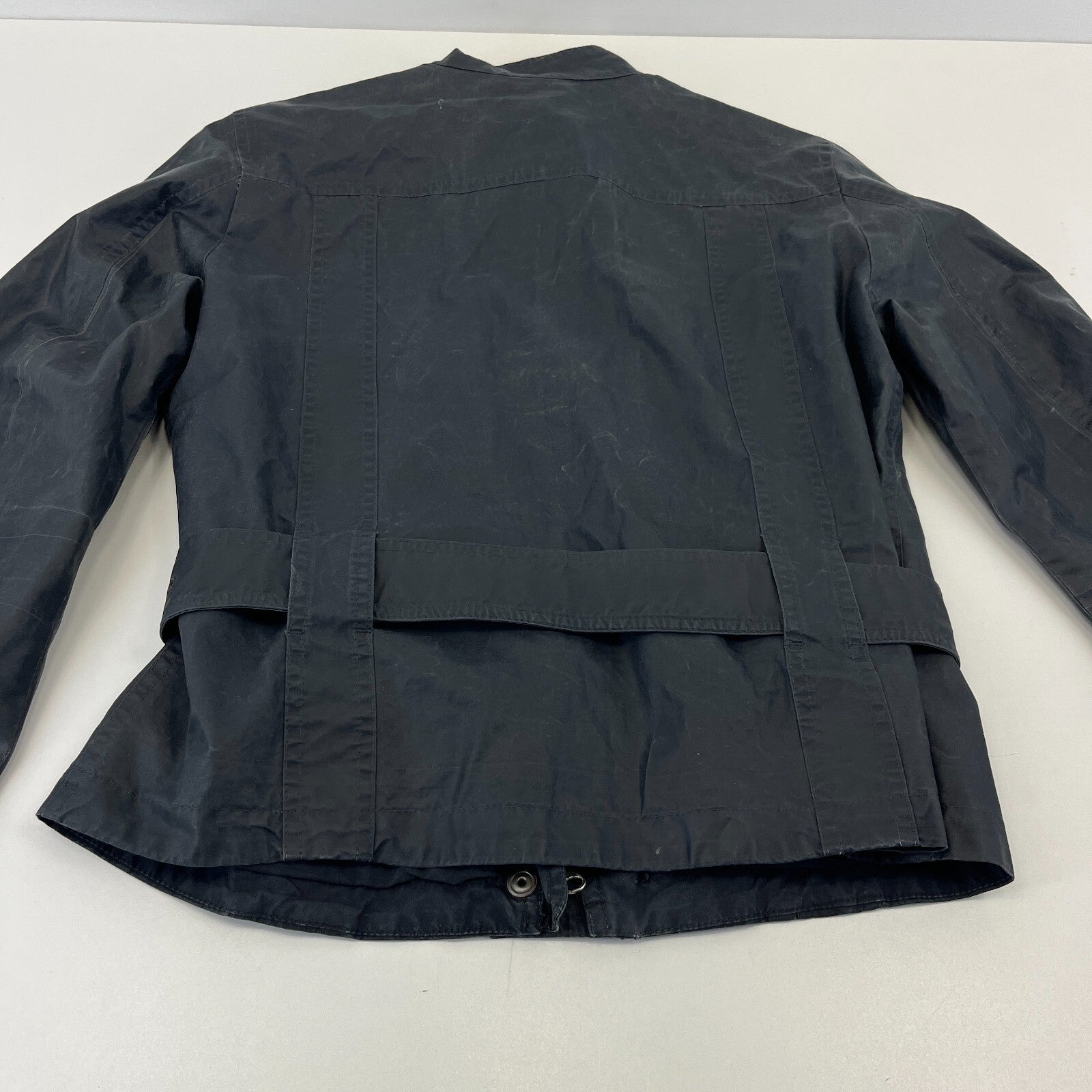 Belstaff Six Days Women's Jacket EU size 46 Black Made in Italy Waxed Motorcycle