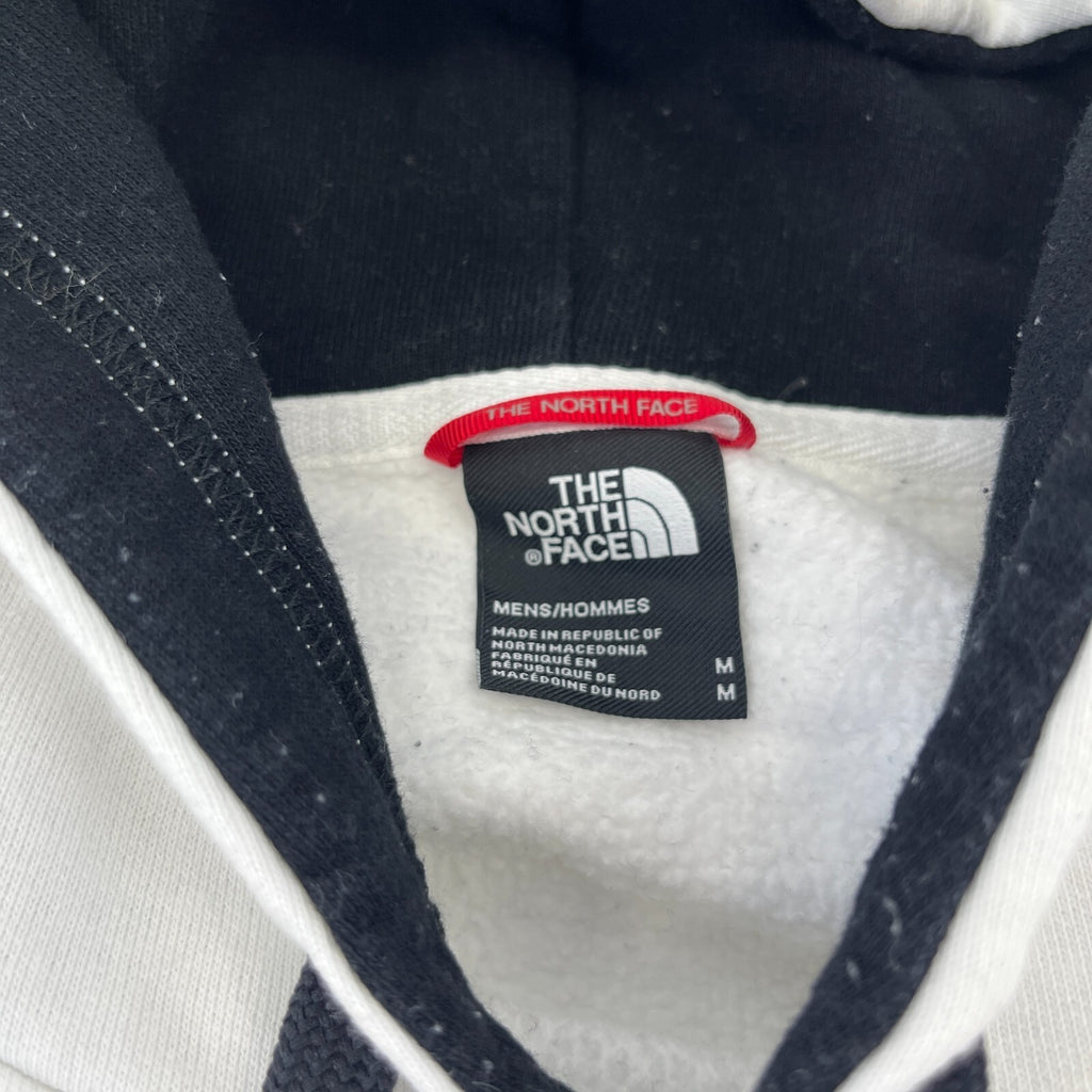 The North Face Men's White Pullover Hoodie size M Spellout Logo Outdoor