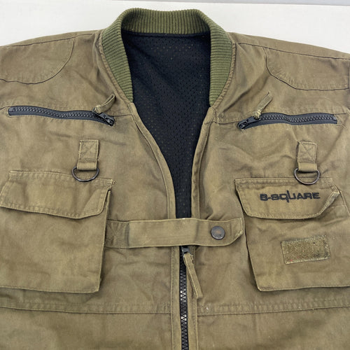 B Square Khaki Green Men's Fishing Vest Gilet Hunting Shooting size 2XL