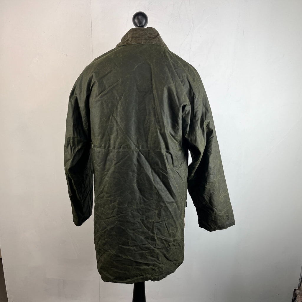 Shades Country & Casual Wax Jacket Mens size M Green Waxed Coat Made in the UK