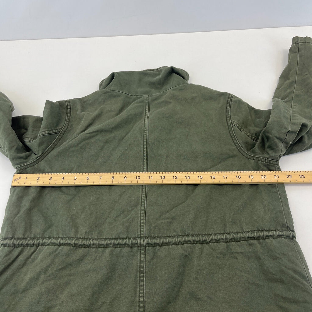 Old Navy Womens Khaki Green Parka Vintage Insulated Scooter Jacket size Medium