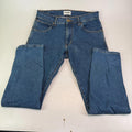 Wrangler Larston Mens Jeans Slim Tapered Skinny Stretch Mid Blue Denim W30" L32"