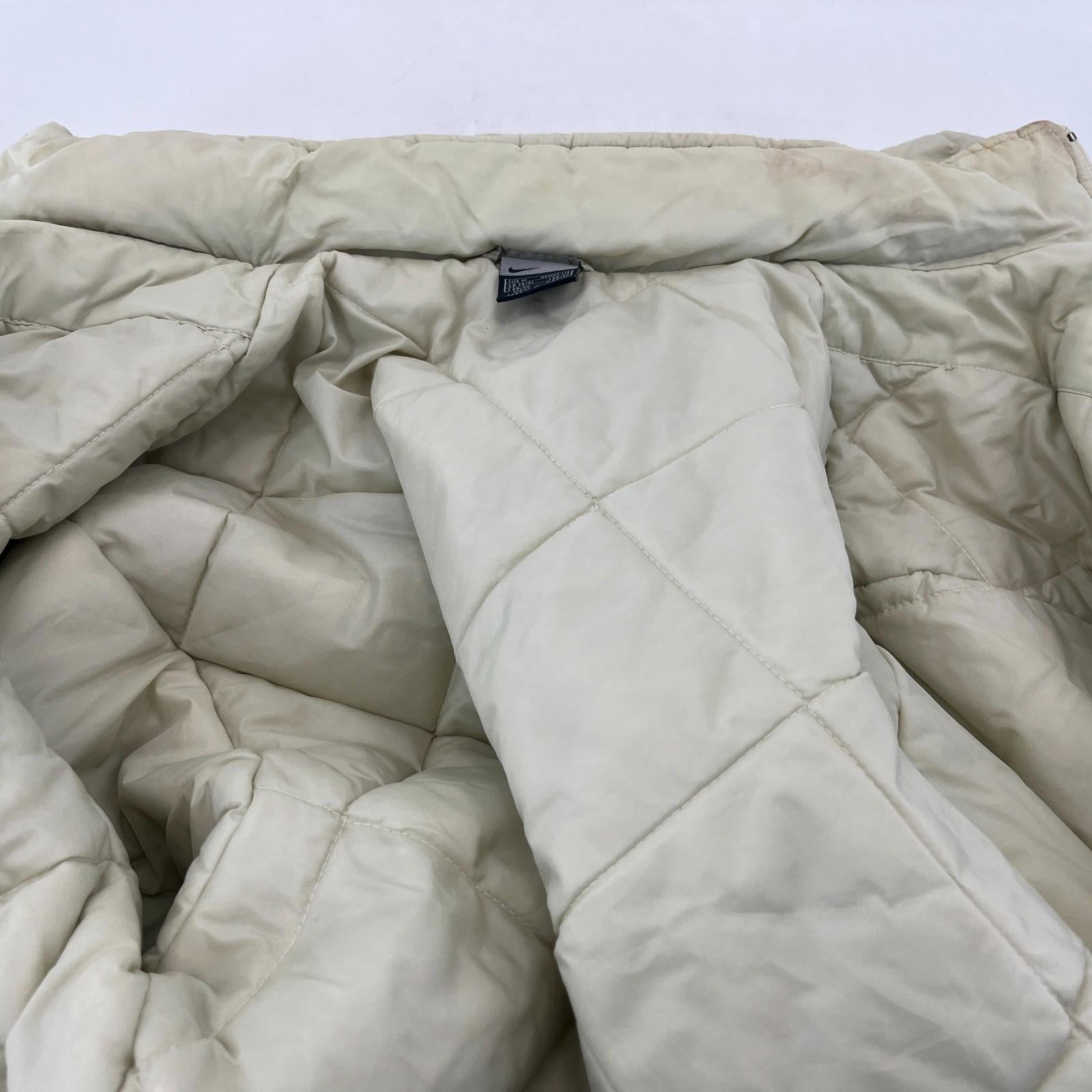 Nike Jacket Men's Quilt Lined Insulated Coat with Removable hood in Cream size M