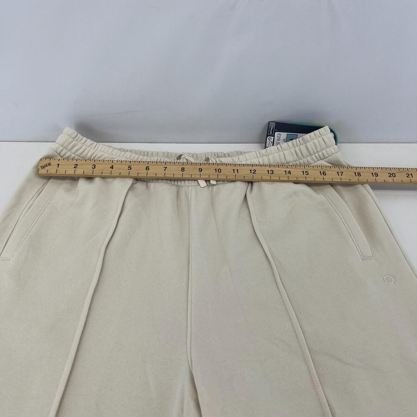 M&S Ladies Goodmove Parachute Joggers Cuffed Trousers Pants Cream UK size 14 New