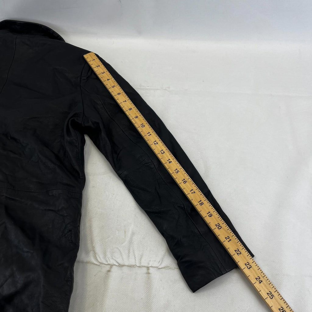 Vintage Barneys Women’s Lamb's Leather Jacket Black size 14 Biker