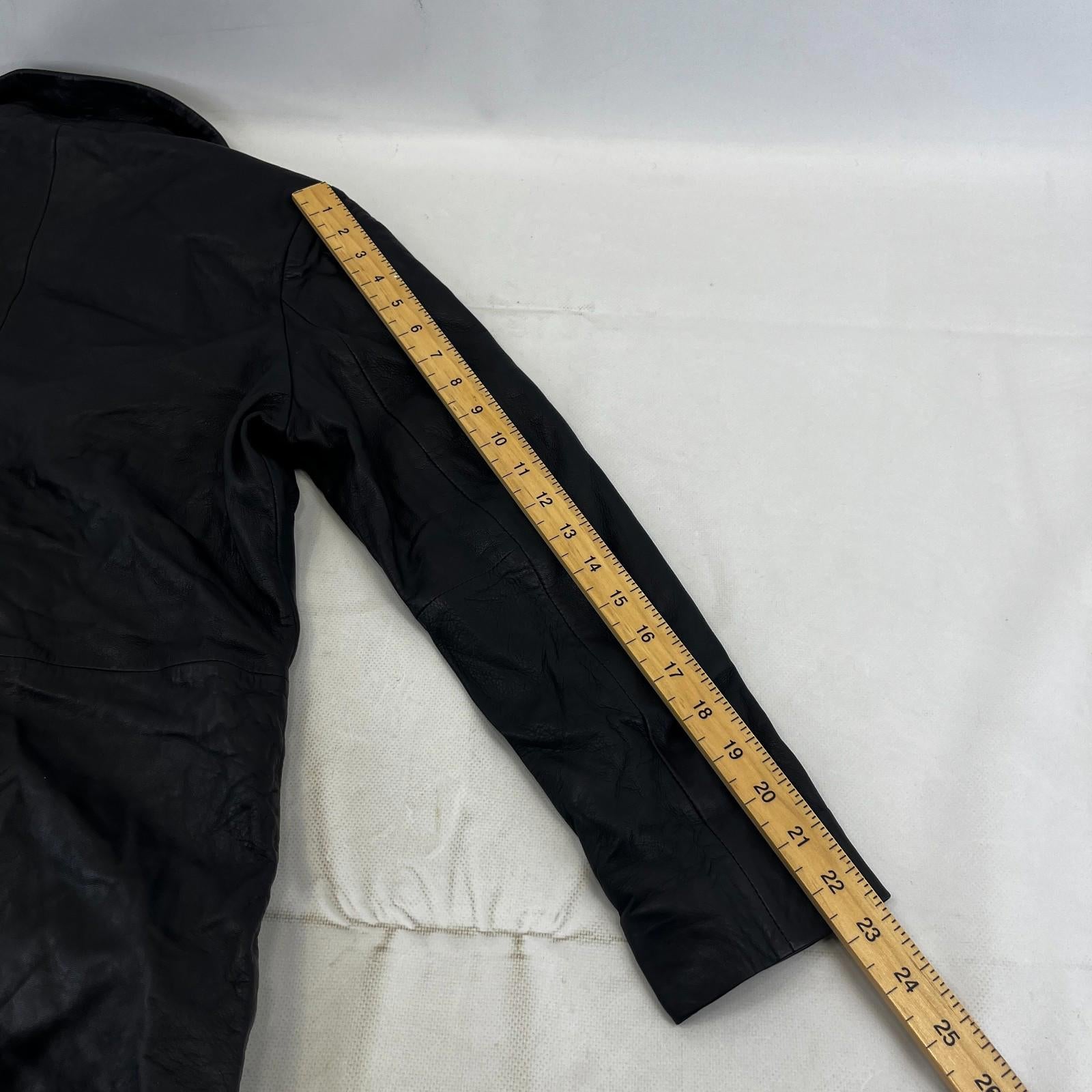 Vintage Barneys Women’s Lamb's Leather Jacket Black size 14 Biker