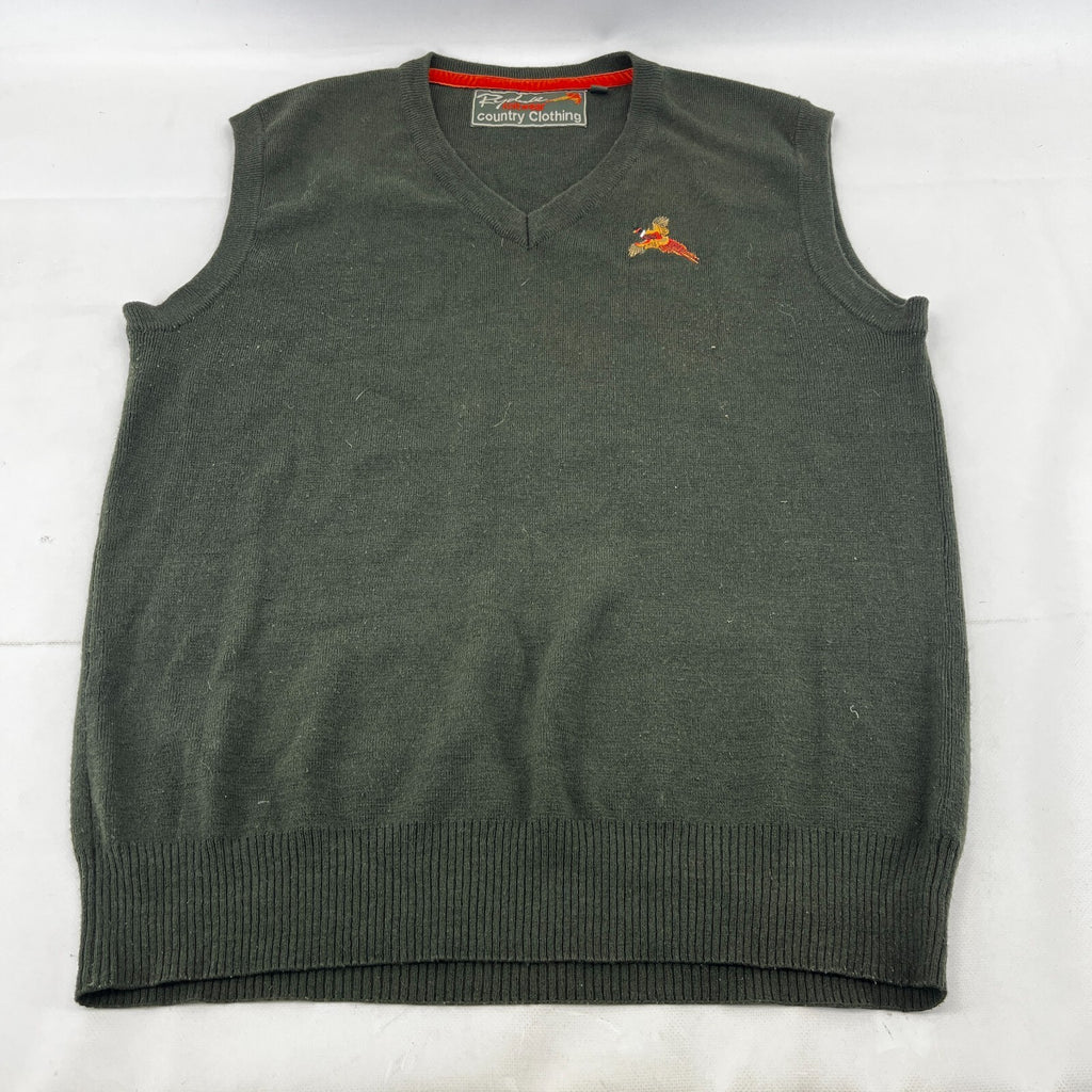Rydale Men's Wool Blend Sleeveless Jumper Sweater Tank Top size 2XL Dark Green