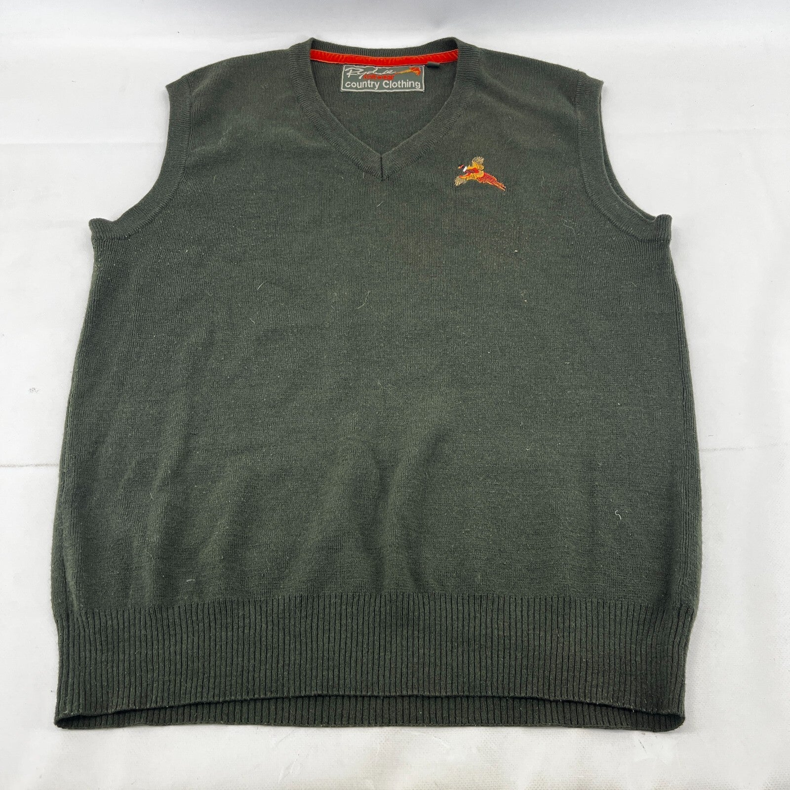 Rydale Men's Wool Blend Sleeveless Jumper Sweater Tank Top size 2XL Dark Green