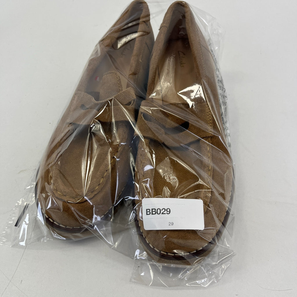 Clarks Eden Women's Suede Moccasin Shoes Tan Brown Slip On UK 6.5 EU 40 - NWOB