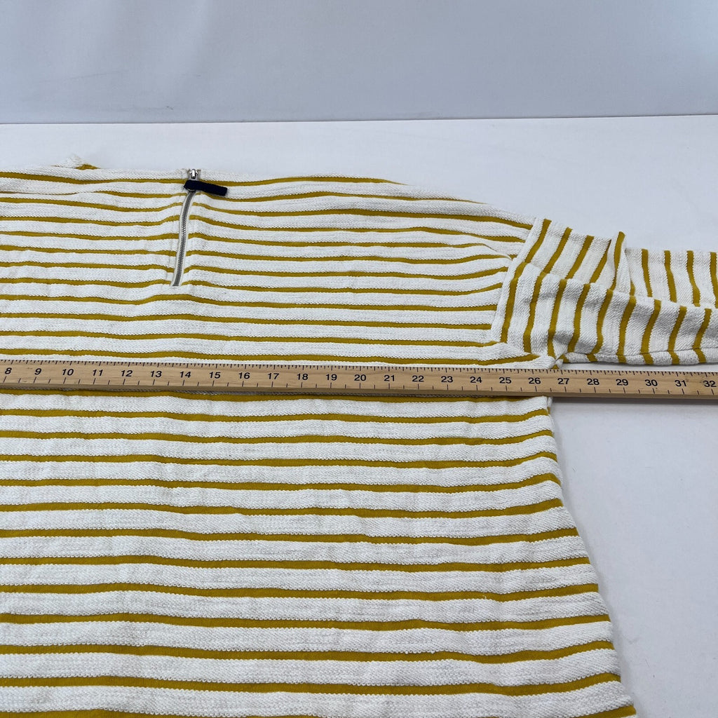 Joules Women's Rexerse Weave Casual Cosy Pullover White & Yellow size 20