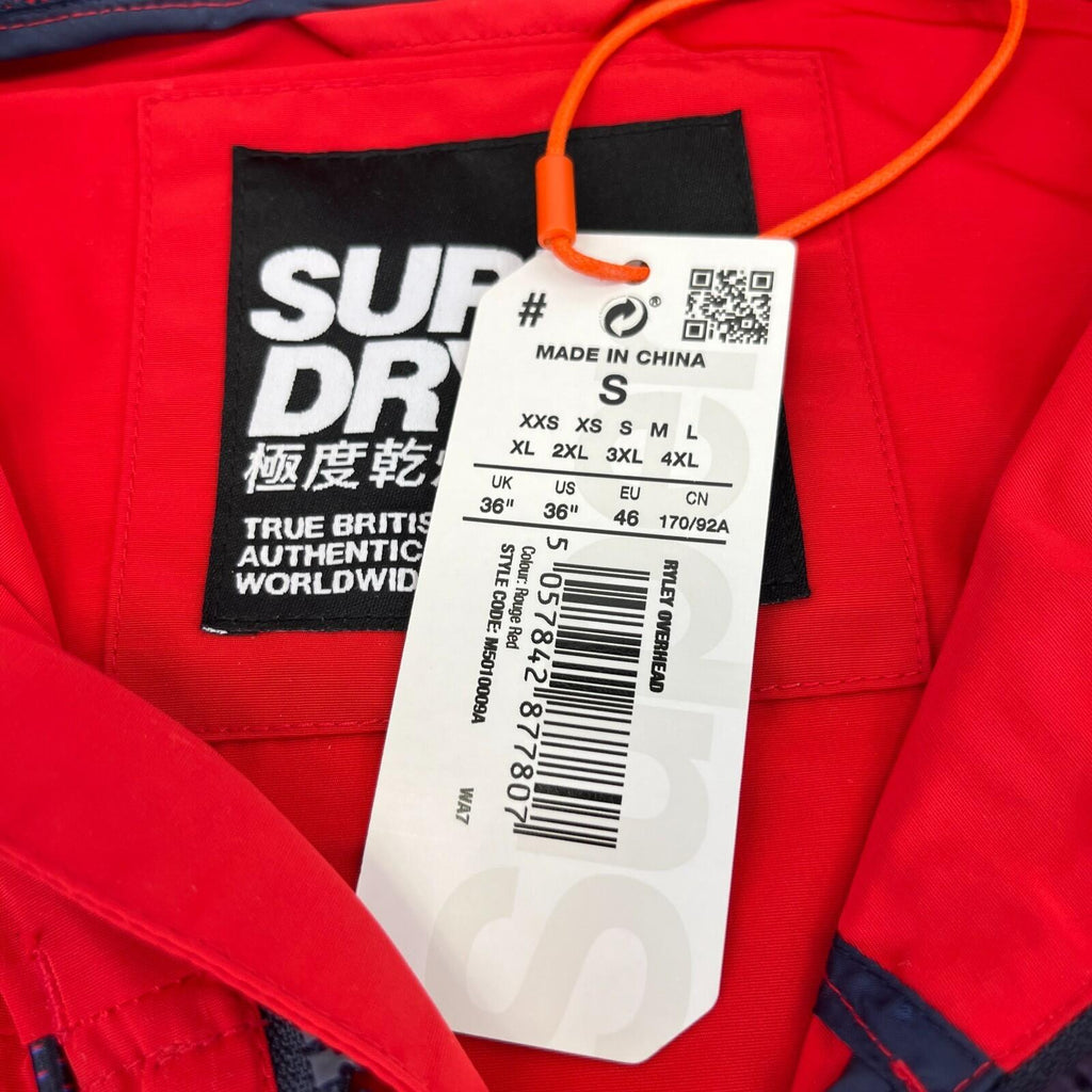 Superdry Overhead Retro 80s Cagoule Jacket with Side Zip Rain Coat size S - New