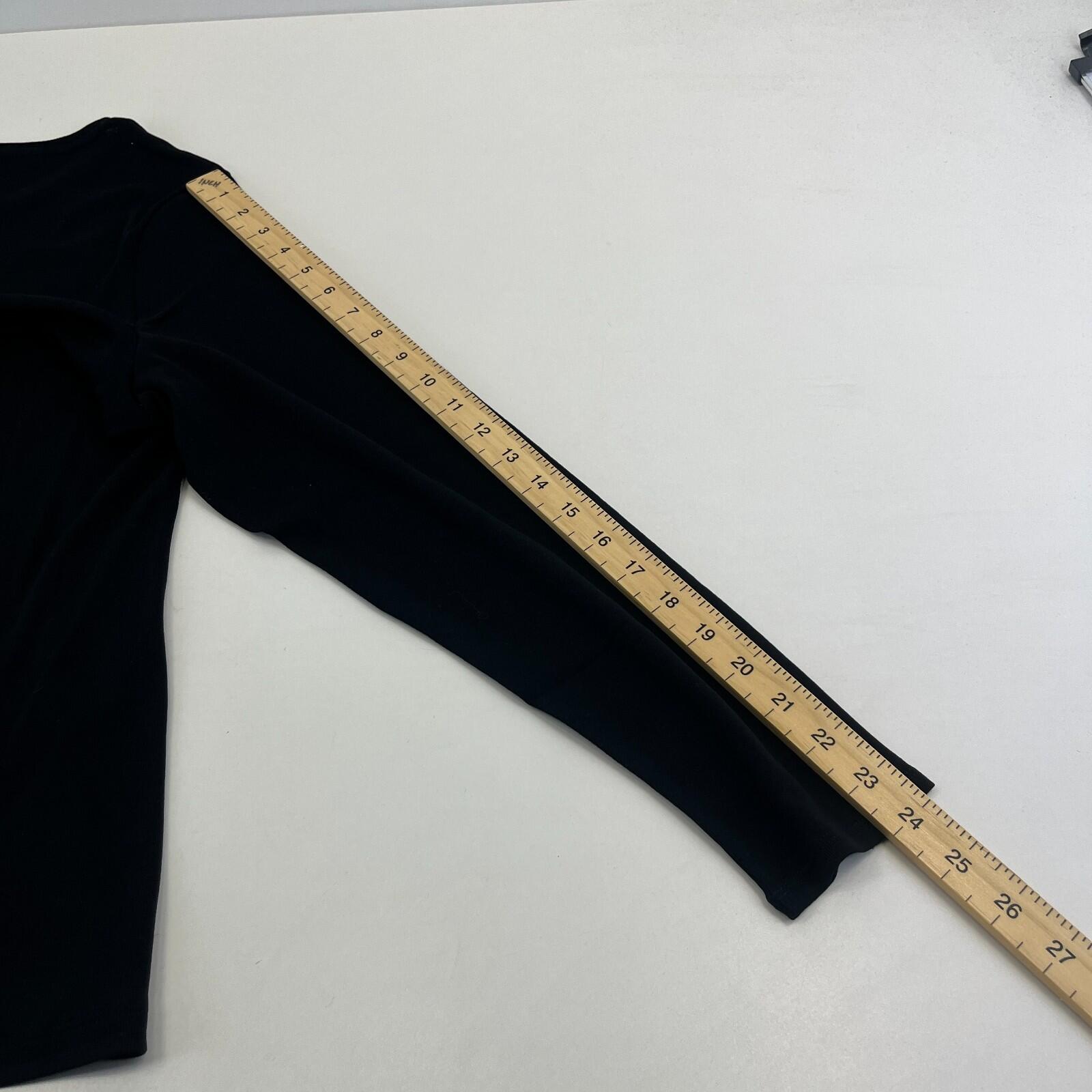 M&S Collection Women's Crew Neck Pullover Top Black Long Sleeve size 22