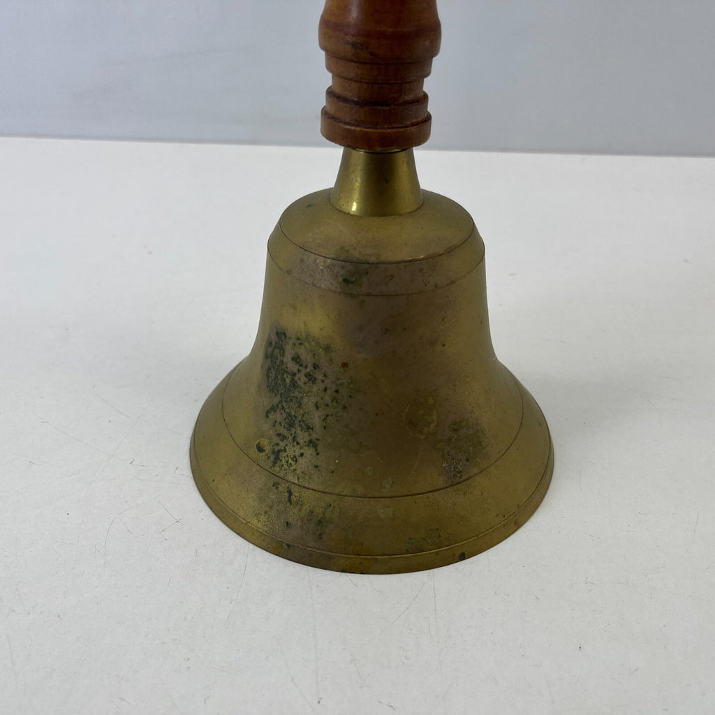 Vintage Large Brass Hand Bell School Town Crier Bell 33cm - 13cm Diameter Loud