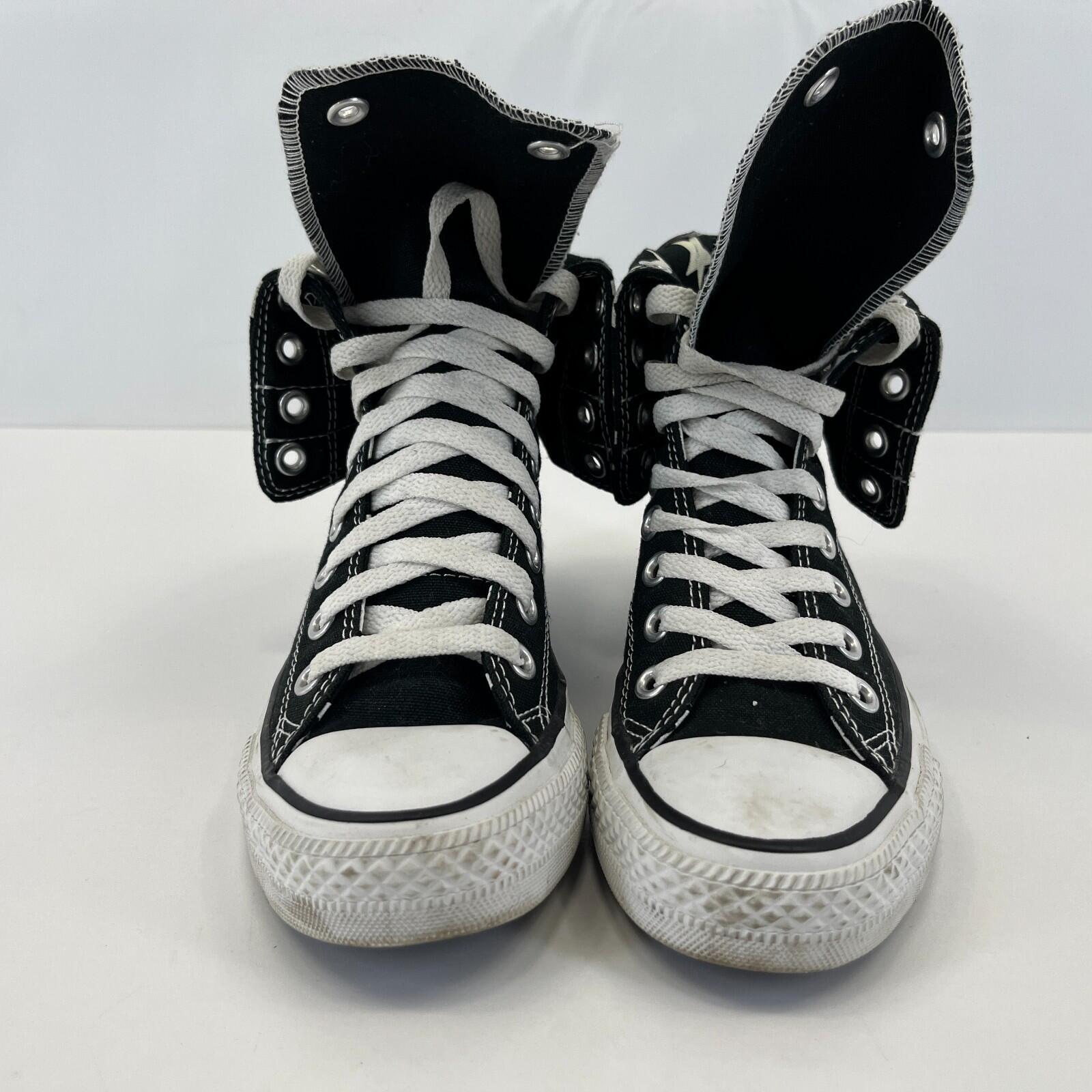 Converse X High Roll Top Trainers Black with White Stars size UK 4 EU 36.5