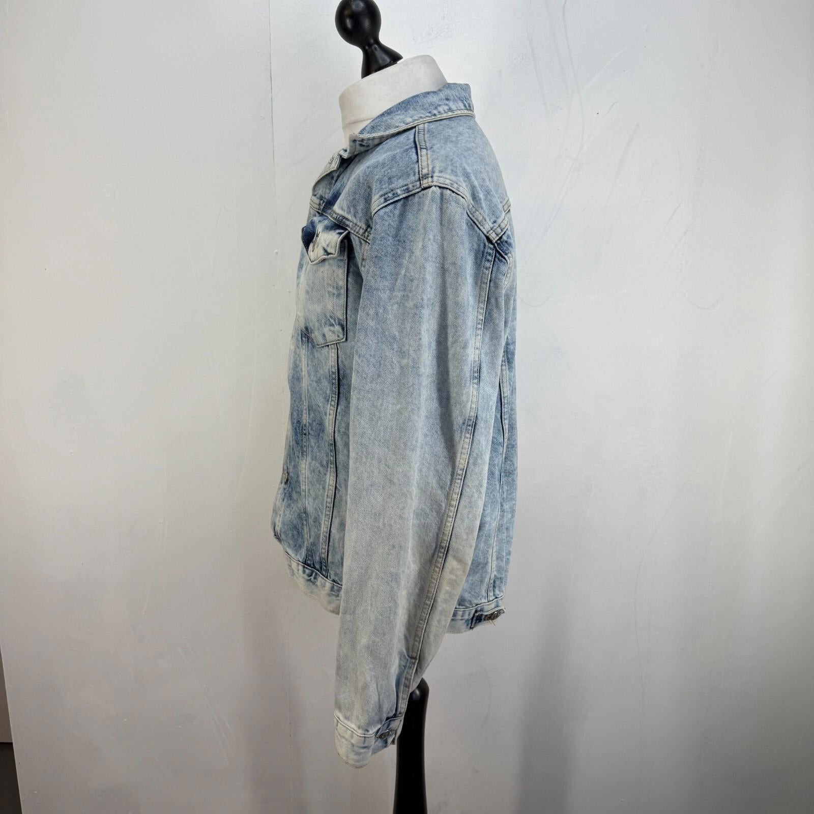 Vintage Rocawear Denim Jacket Bleach Wash Men's XL Hip Hop Y2K