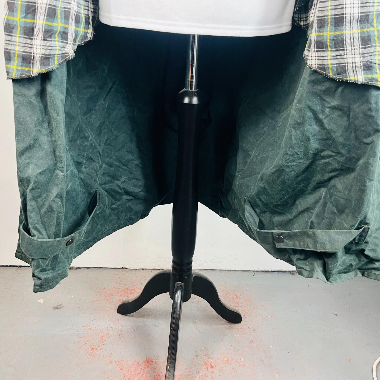Chiori Women's Waxed Cotton Stockman Weather Jacket Green Long Riding Coat UK XL