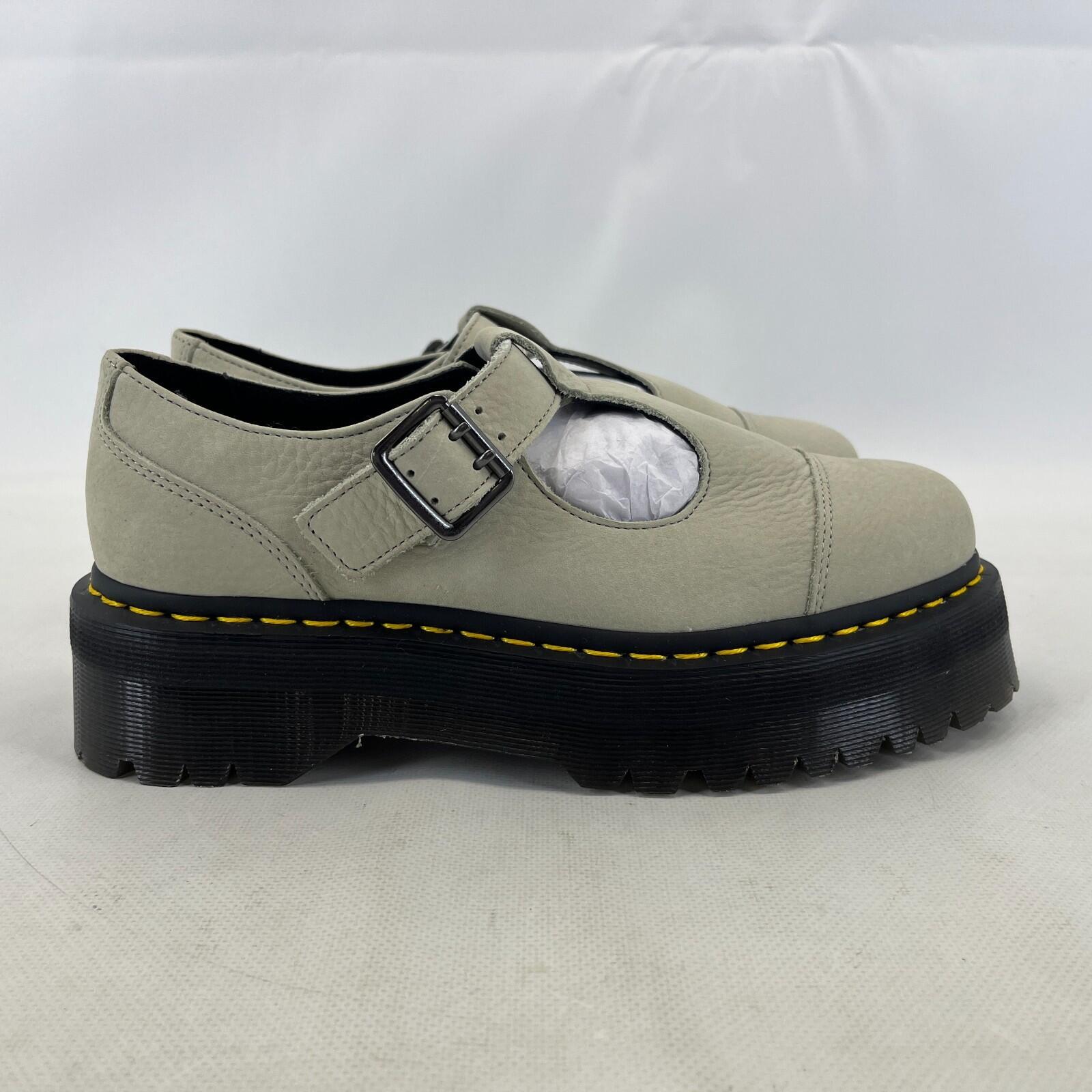 Dr. Martens Bethan Nubuck Leather Platform Mary Jane Shoes UK 8 EU42 Mint Green