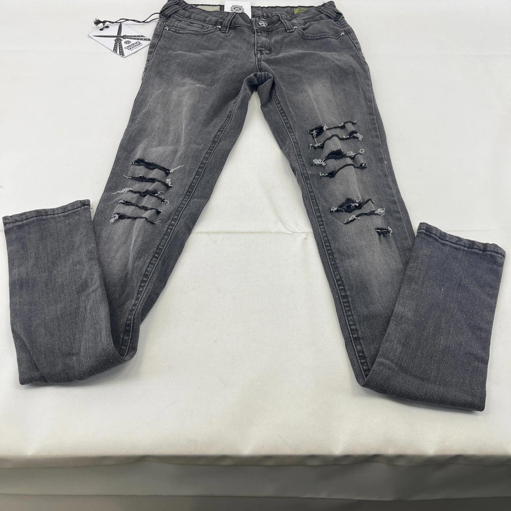 Criminal Damage Koko Ripped Jeans Womens W26 L32 Black Skinny Slim Fit BNWT