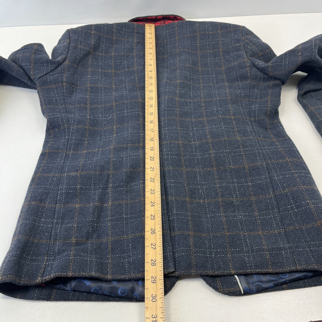 Lambretta Carnaby Street Checked Blazer Jacket in Charcoal Grey Mens Size UK 40