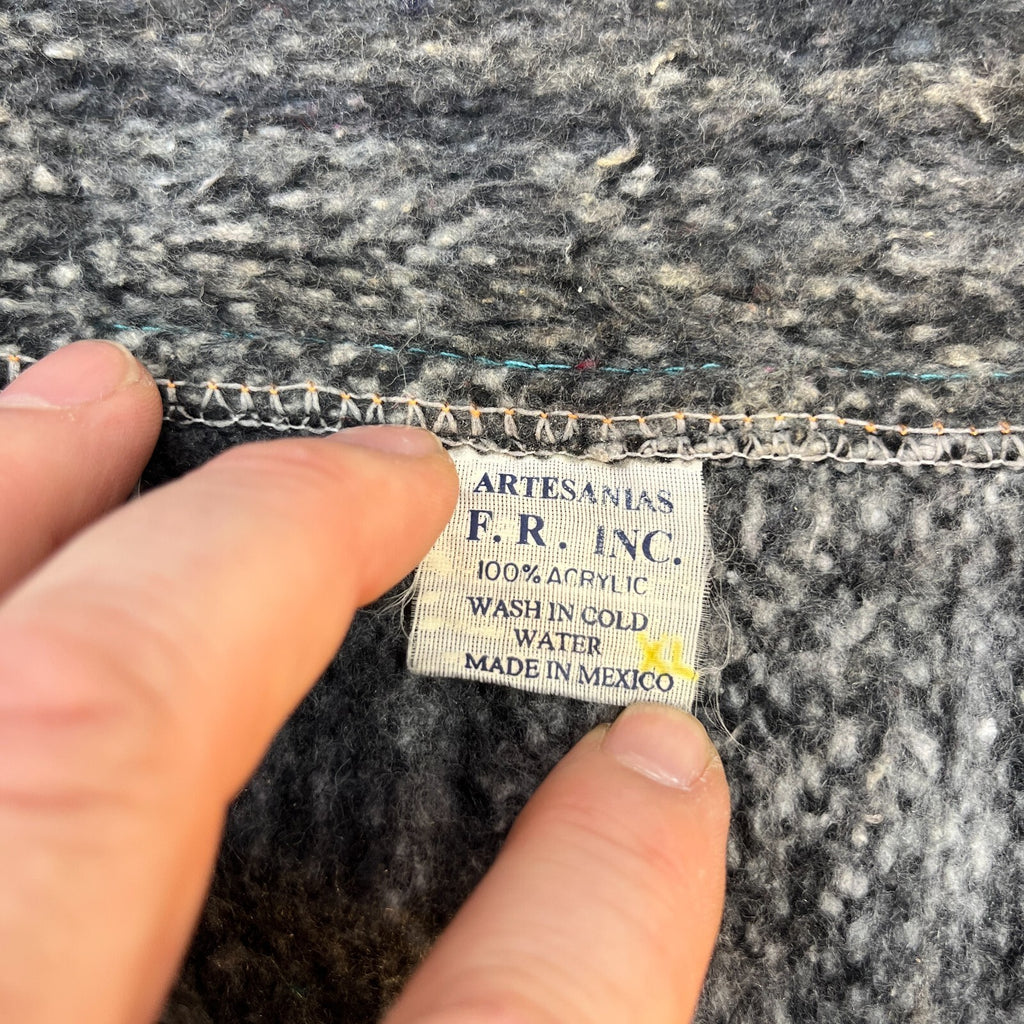 Artesanias Genuine Mexican Baja Hoodie Pullover Hippie Festival Grey UK size XL