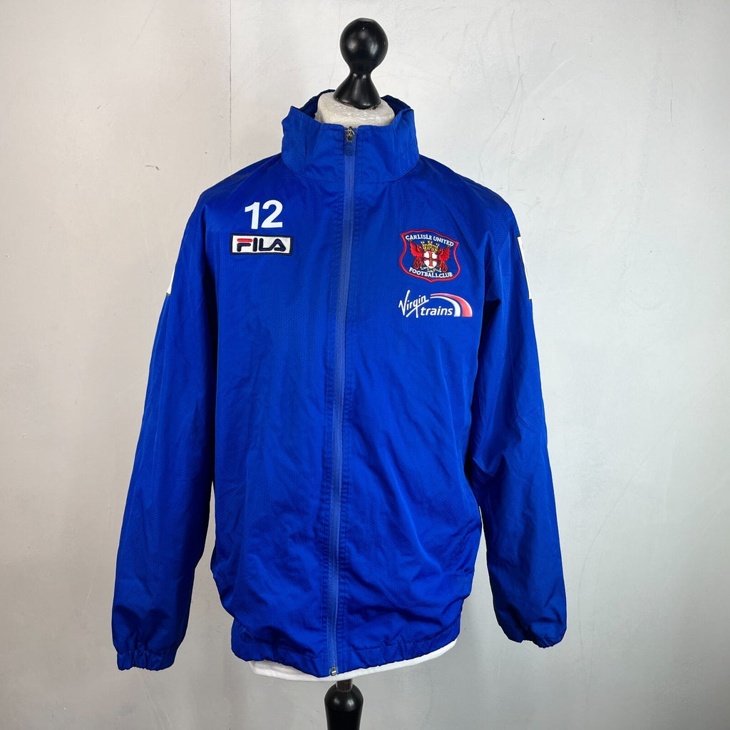 Carlisle United Fila Training Jacket Windbreaker Embroidered Blue size M