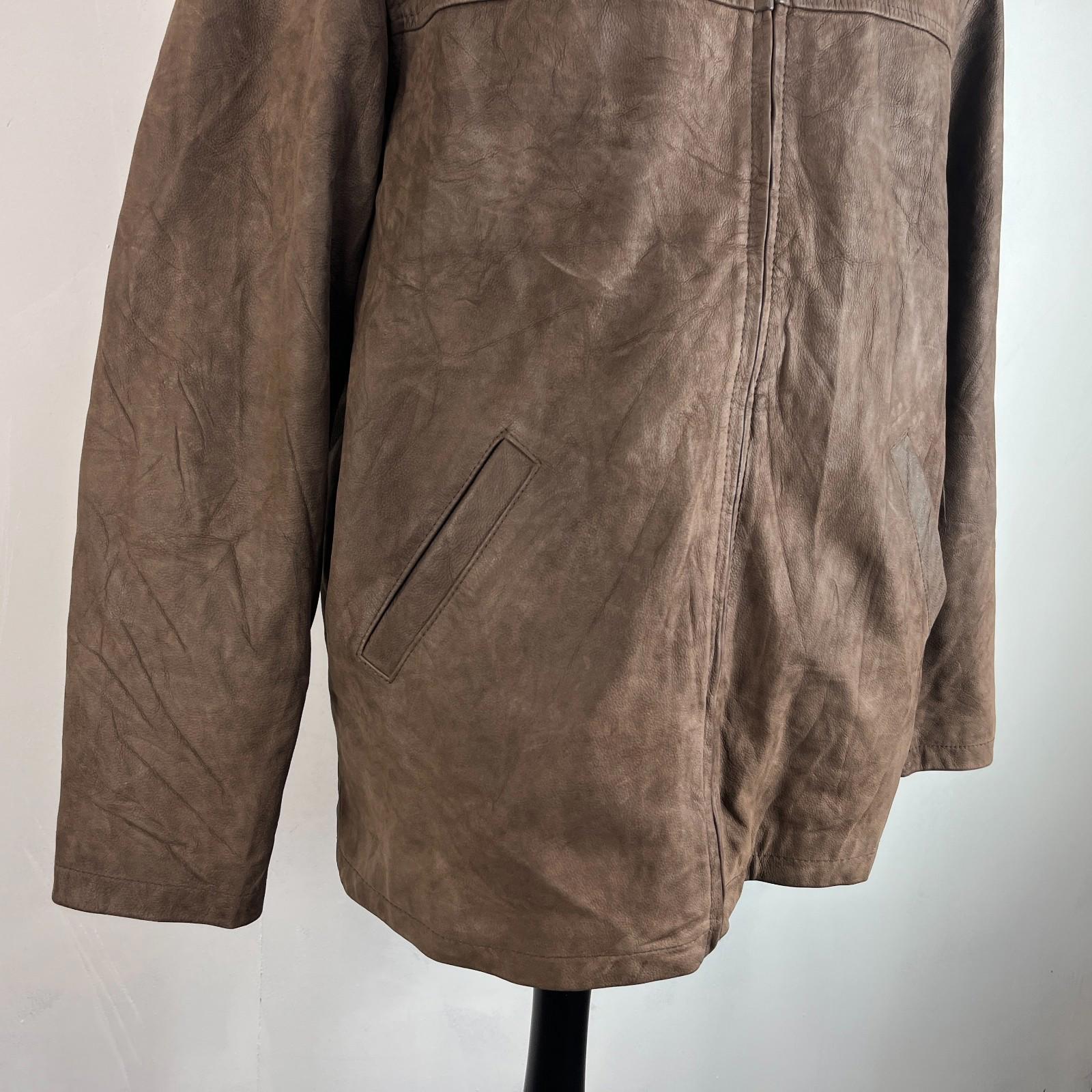 Chevignon Brown Soft Leather Jacket Men's size Large Mid Length