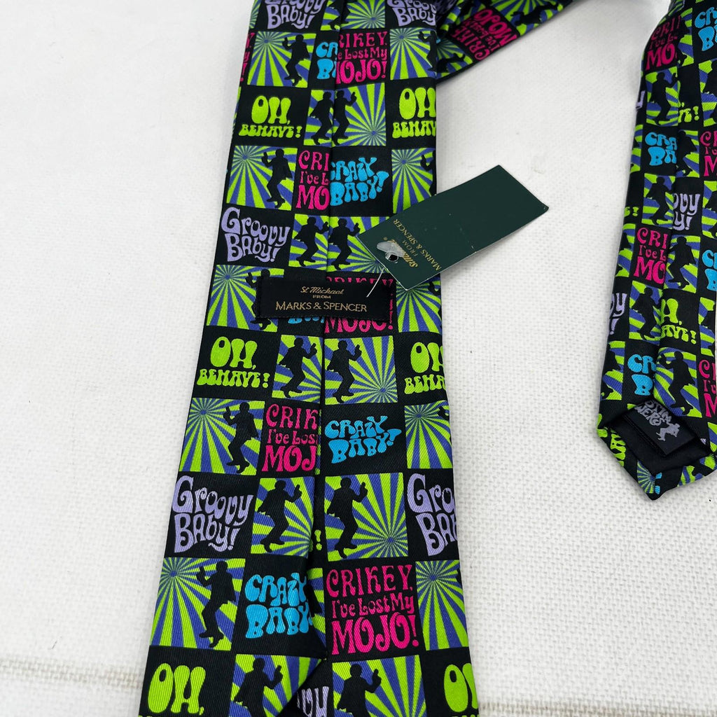 M&S St Michael Austin Powers Tie One Size 100% Polyester Multicoloured