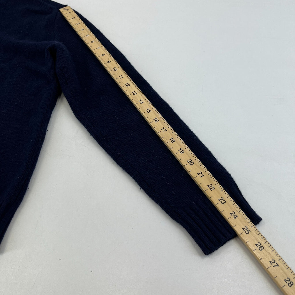 Polo Ralph Lauren Jumper Womens Medium Navy Blue Bear Wool Knit Pullover Sweater