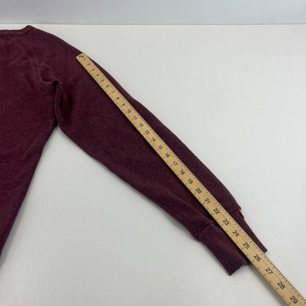 SuperDry Premium Black Label Sweatshirt in Burgundy Red size Large