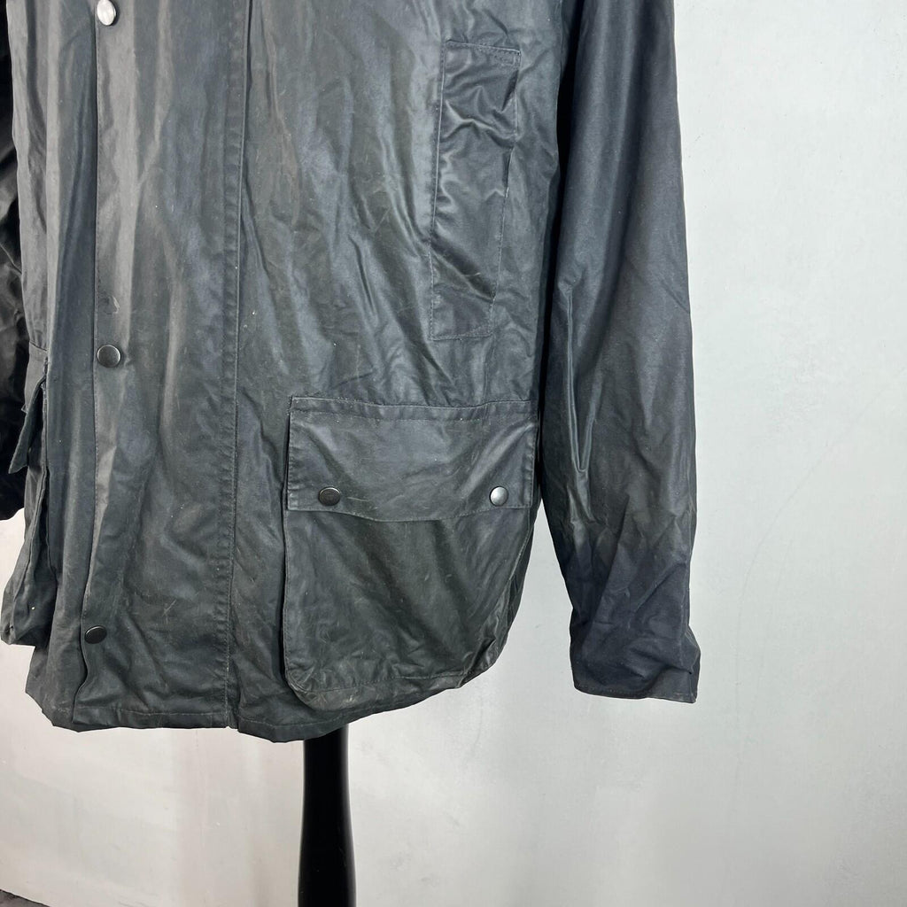 Miller & Simons Wax Jacket in Black with Removable Hood UK size S