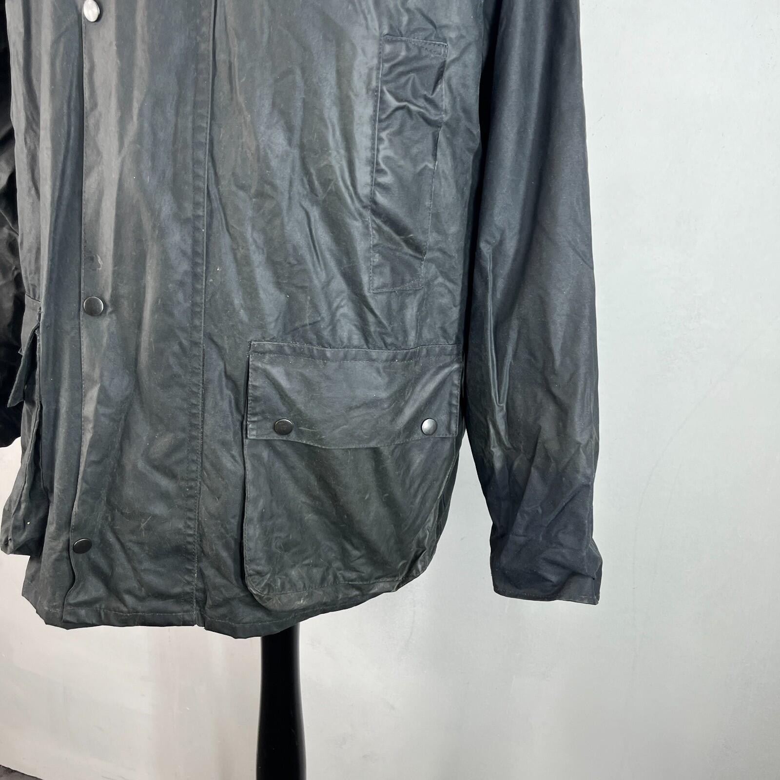 Miller & Simons Wax Jacket in Black with Removable Hood UK size S