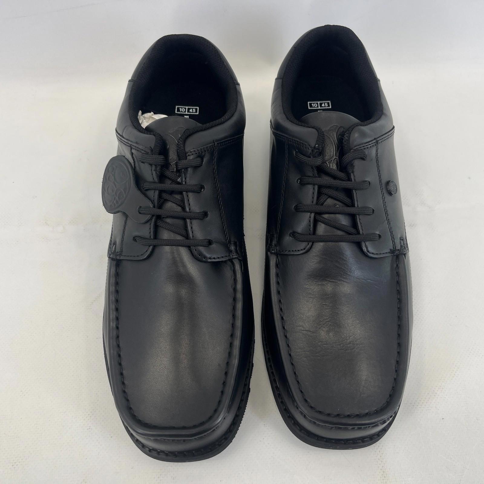 Pretty Green Harrow Lace Up Shoes Moccasin Loafers Men's Black Leather size 10