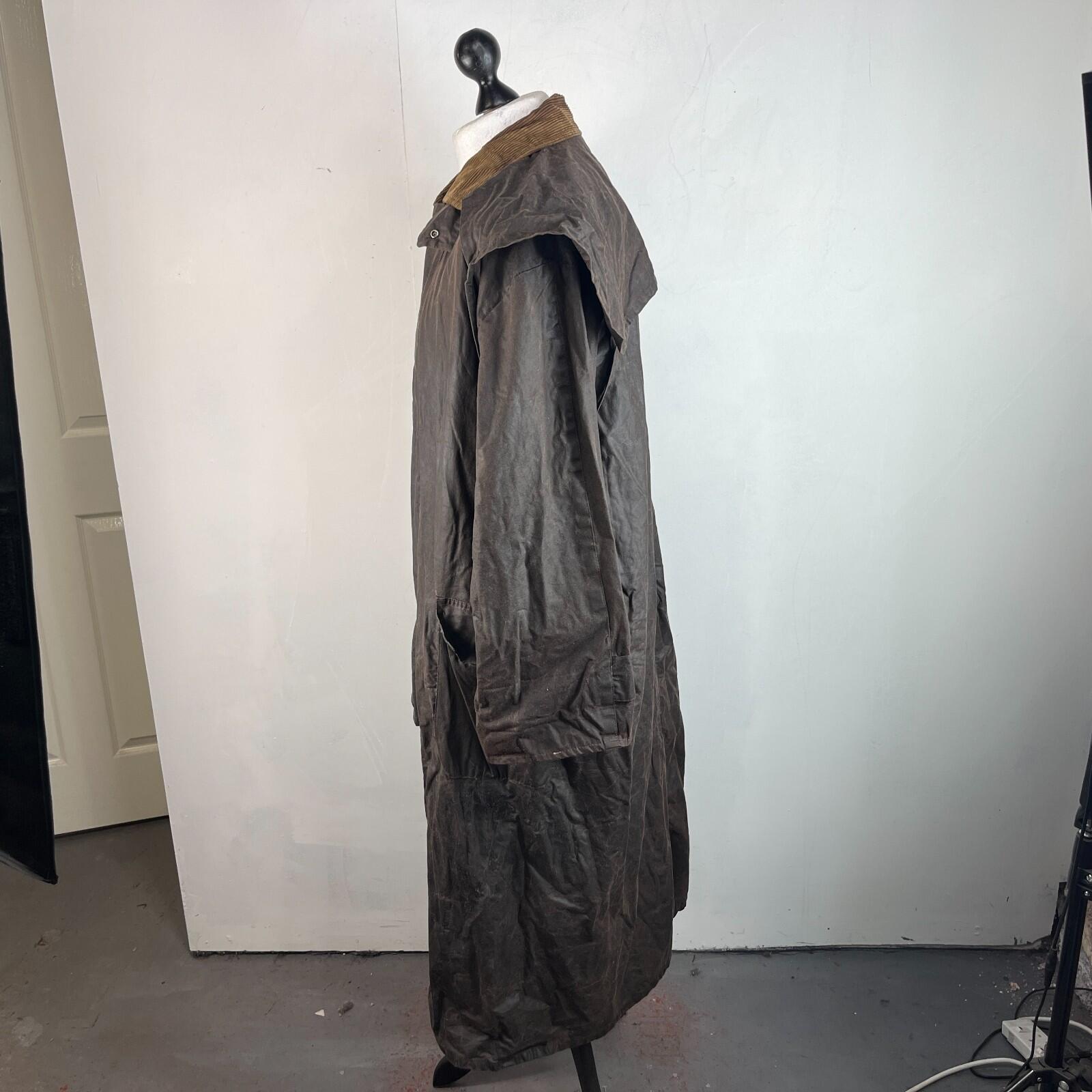 NKS Heavy Duty Brown Wax Waxed Stockman Riding Coat Jacket size XL