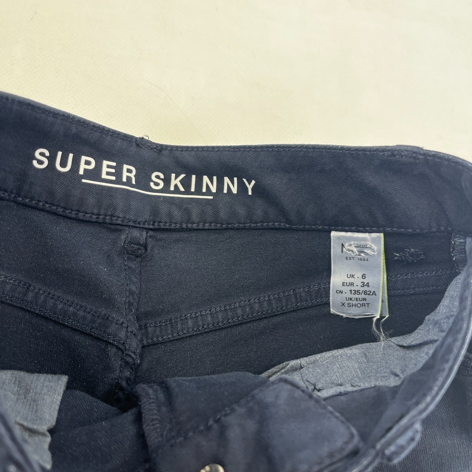 Marks & Spencer Navy Blue Super Skinny Jeans - UK size 6XS - BNWOT