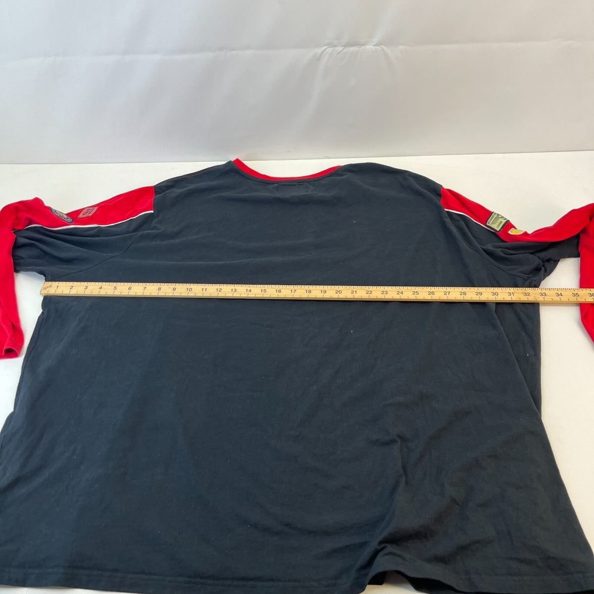 Joe Browns Biker T-shirt Mens Black/Red size 6XL Crew Neck Long Sleeve Cotton