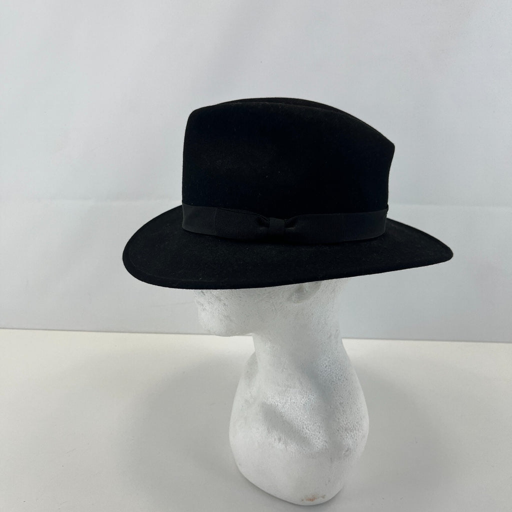 Debenhams Men's Fedora Hat Black 100% Wool size Small