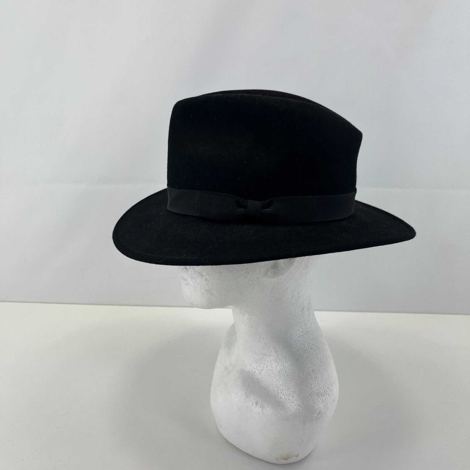 Debenhams Men's Fedora Hat Black 100% Wool size Small