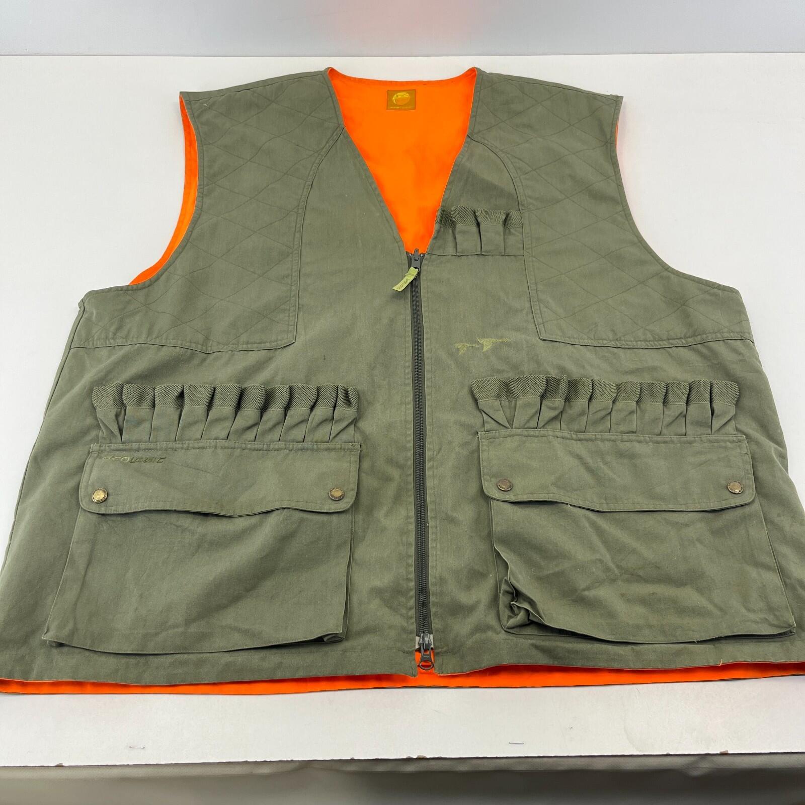 Geo Logic Men's Reversible Green/Orange Shooting Vest Gilet Body Warmer size 3XL
