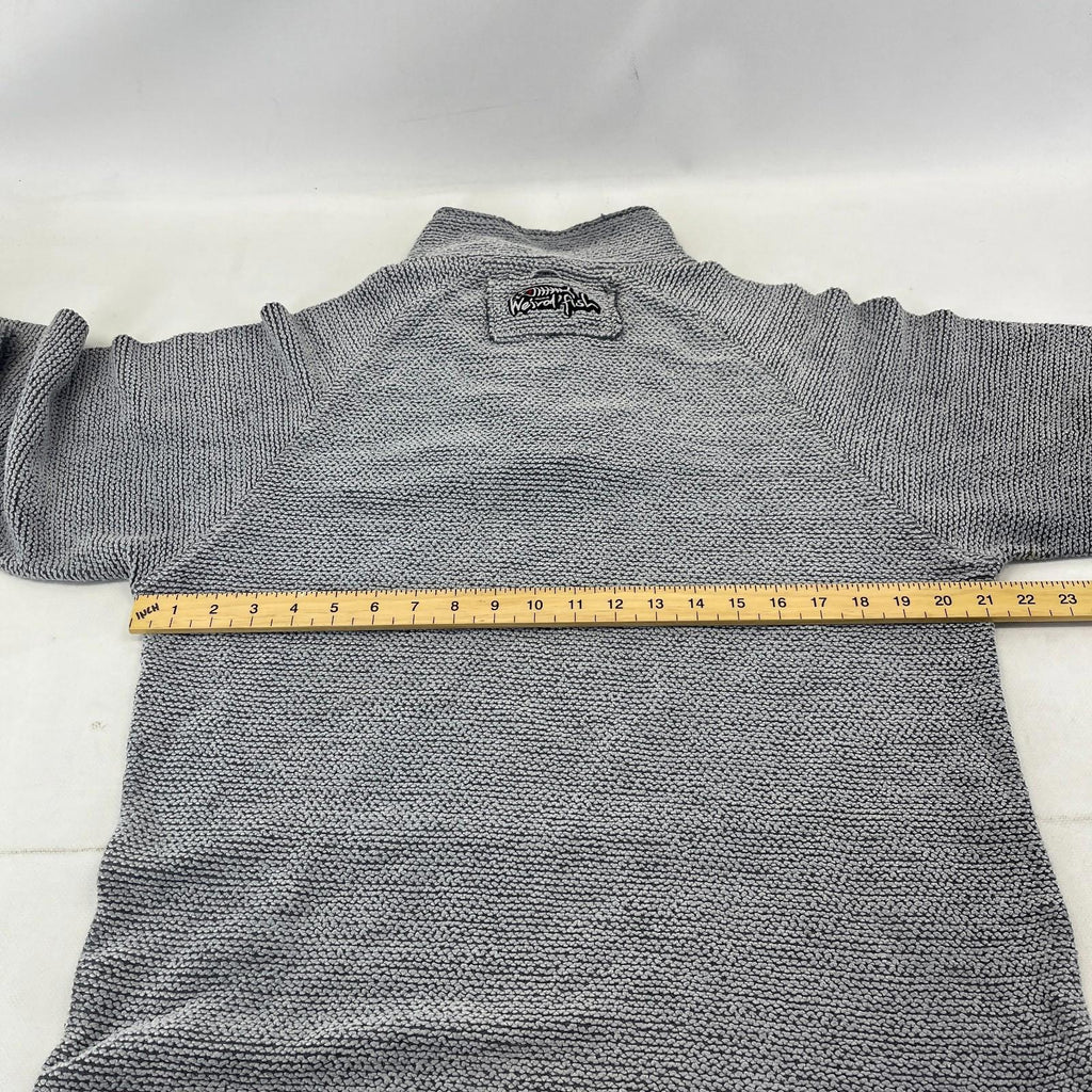 Weird Fish Mens Grey Quarter Zip Jumper Macaroni Pullover size Small