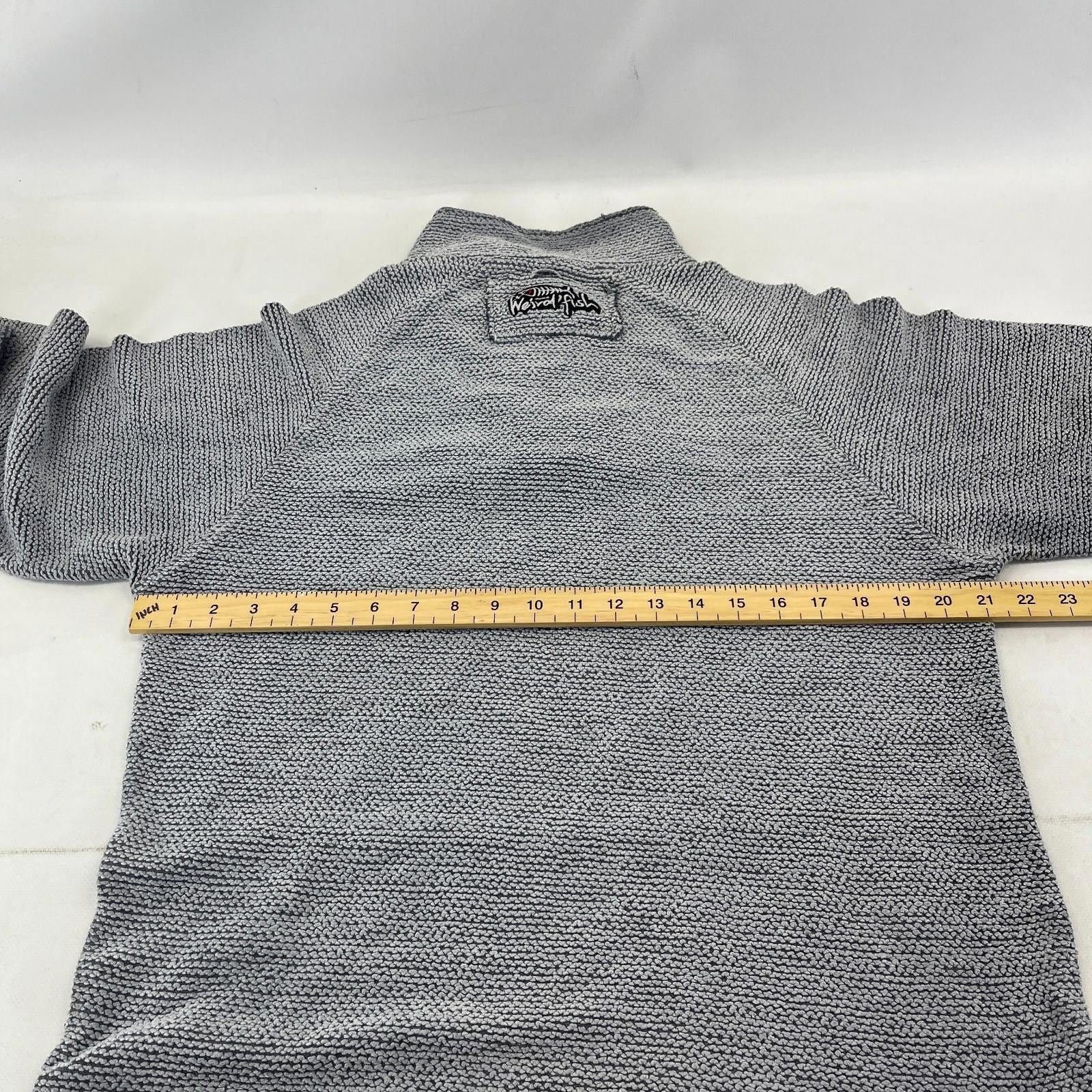 Weird Fish Mens Grey Quarter Zip Jumper Macaroni Pullover size Small