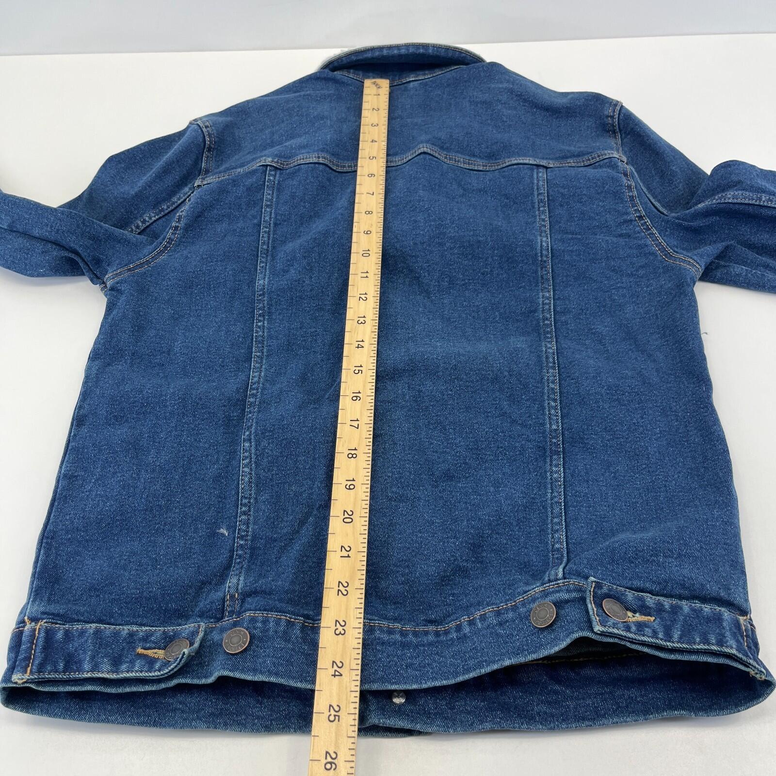 Denim Project Blue Denim Trucker Jacket with Sherpa Collar size Medium