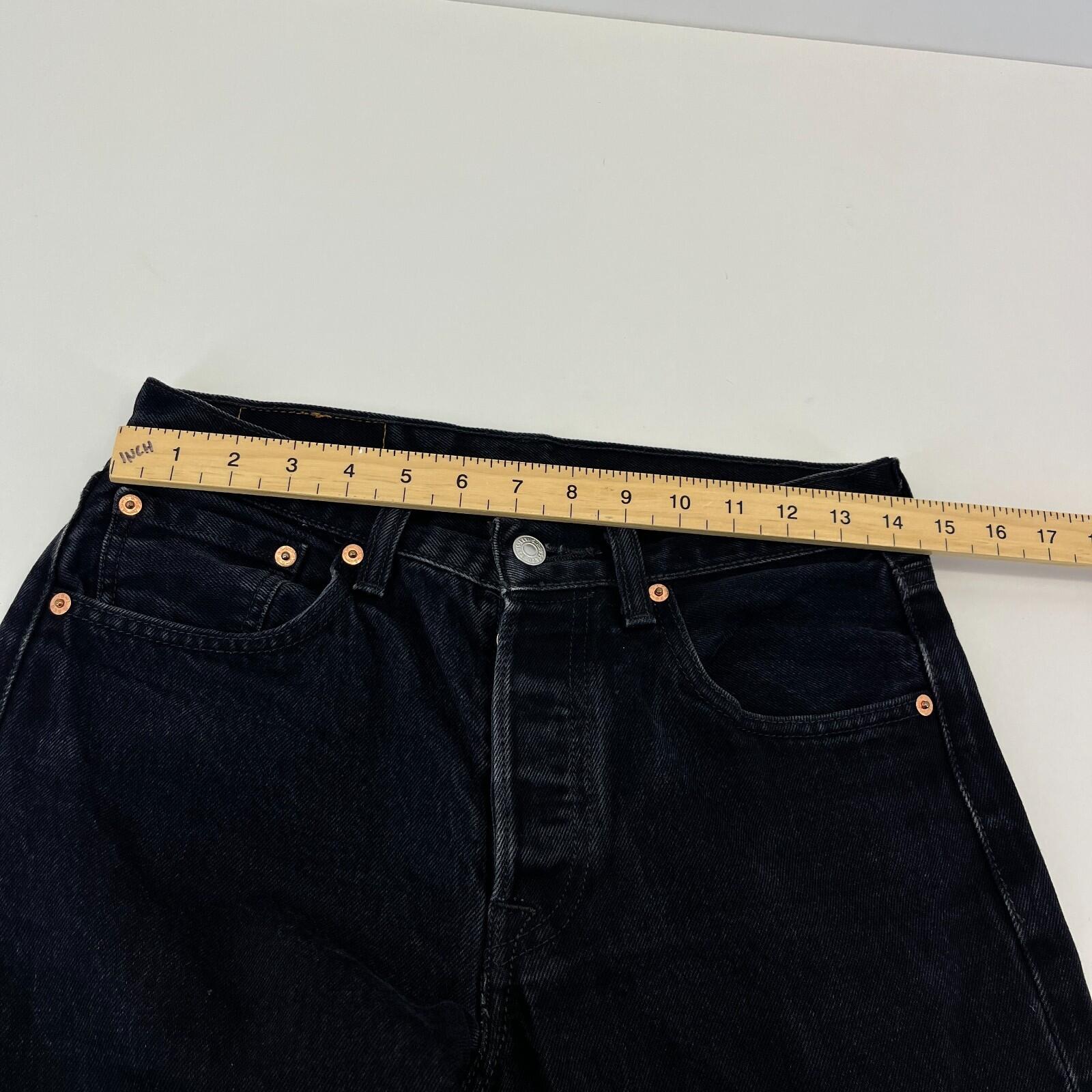 Levi 501 Jeans Black Denim Slim Straight Fit Women's W29" L30"