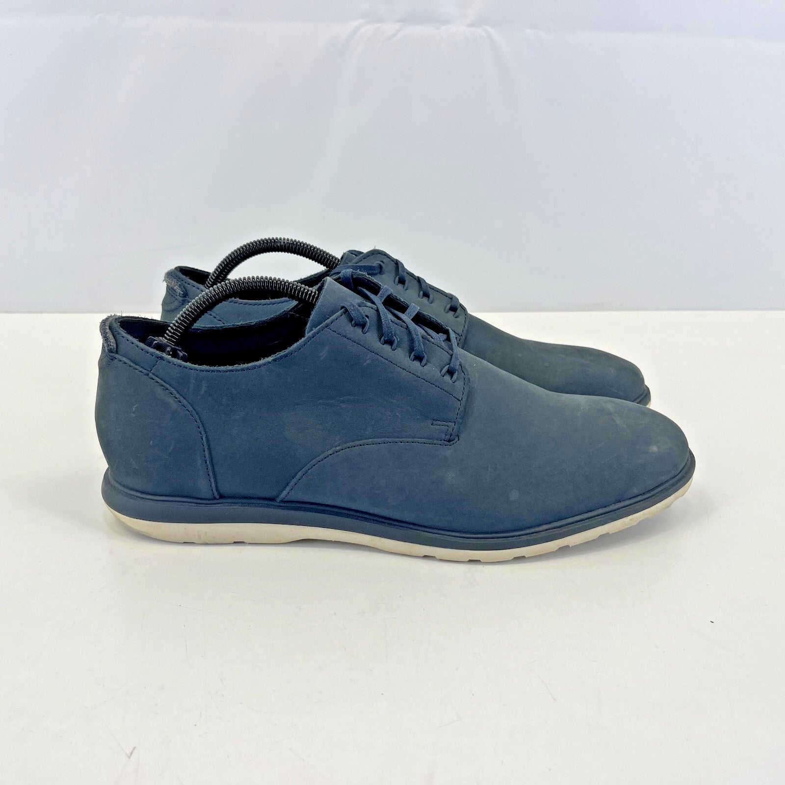 Clarks Cushion Soft Mens Nubuck Leather Lace Up Shoes Dark Grey size 9 G - EU 43